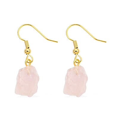 Colors of Brazil Rose Quartz Earrings in Goldtone 16.00 ctw