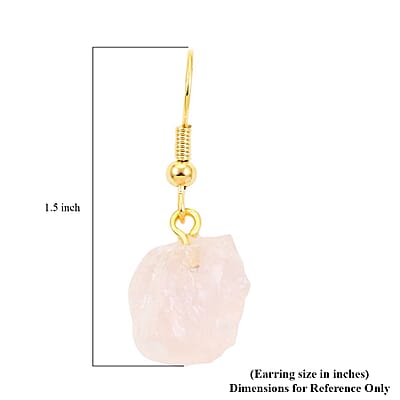 Colors of Brazil Rose Quartz Earrings in Goldtone 16.00 ctw