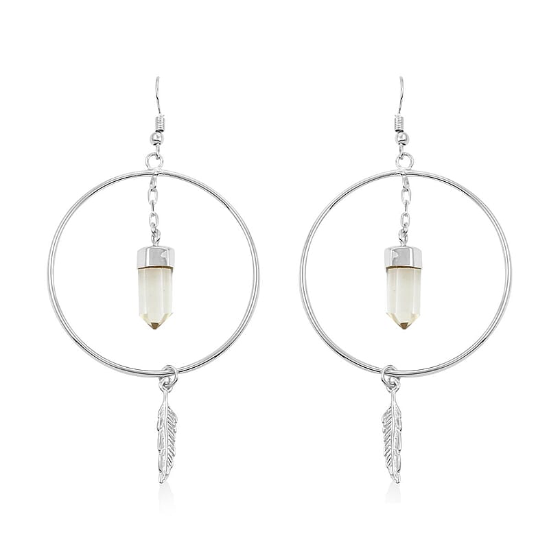 Colors of Brazil Crystal Earrings in Silvertone 16.00 ctw