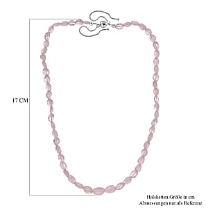 Premium Morganite 91.00 ctw Beaded Necklace in Rhodium Over Sterling Silver 18 Inches