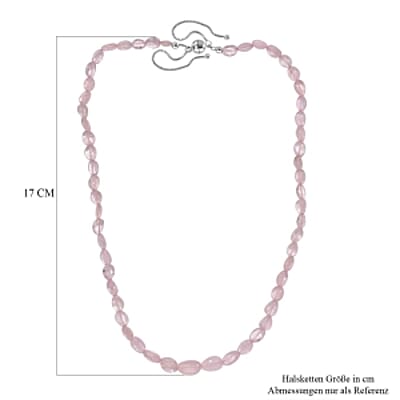 Premium Morganite 91.00 ctw Beaded Necklace in Rhodium Over Sterling Silver 18 Inches