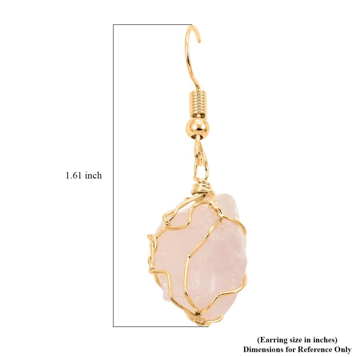 Colors of Brazil Rose Quartz Earrings in Goldtone 37.00 ctw image number 4