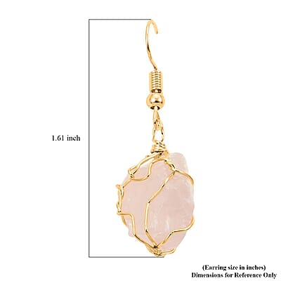 Colors of Brazil Rose Quartz Earrings in Goldtone 37.00 ctw