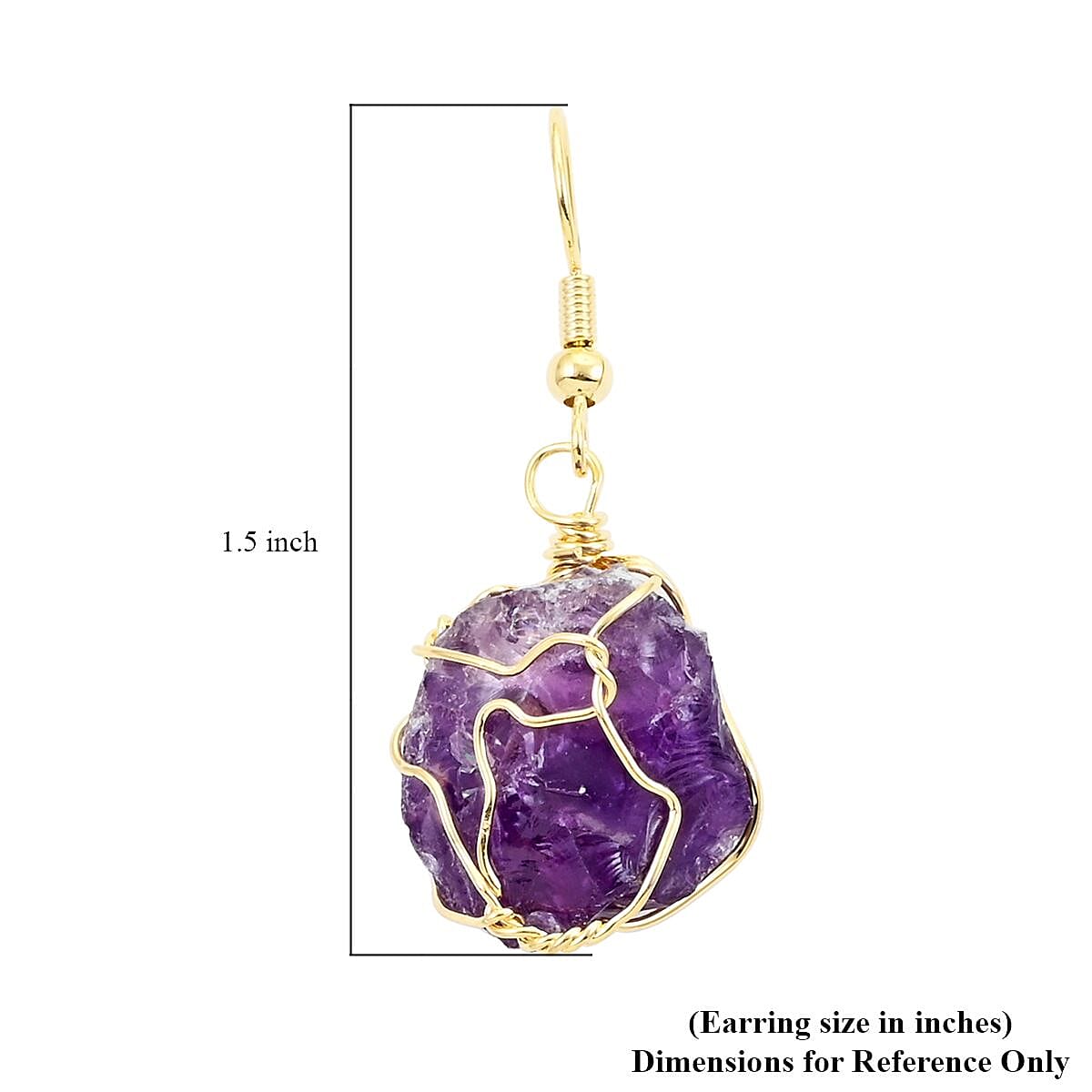 Colors of Brazil African Amethyst Earrings in Goldtone 39.00 ctw image number 4