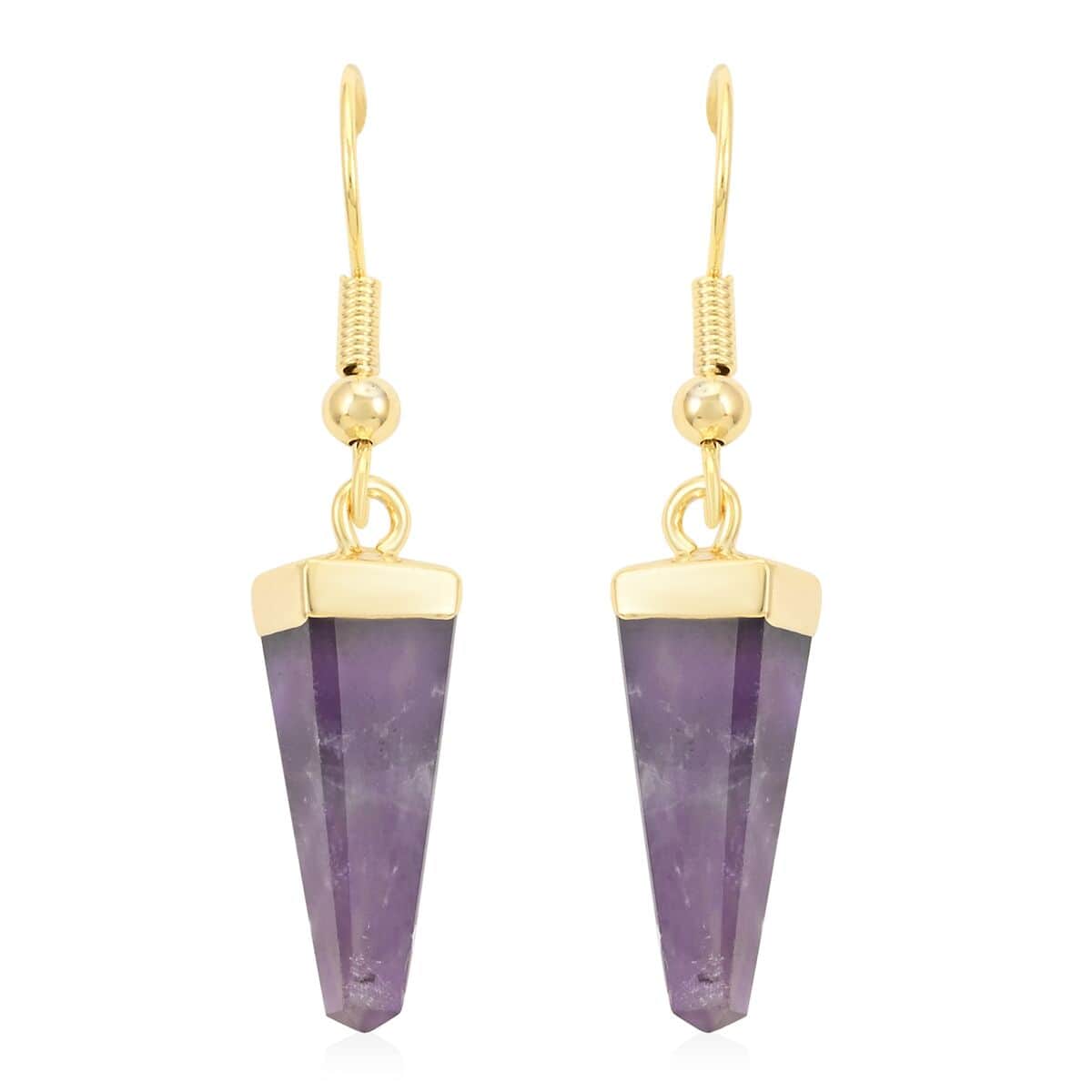 African Amethyst Earrings in Goldtone 8.00 ctw image number 0