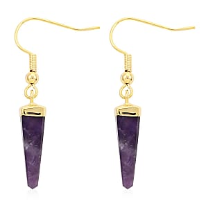 Colors of Brazil African Amethyst Earrings in Goldtone 8.00 ctw