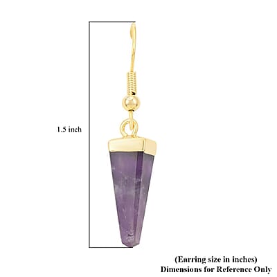 Colors of Brazil African Amethyst Earrings in Goldtone 8.00 ctw