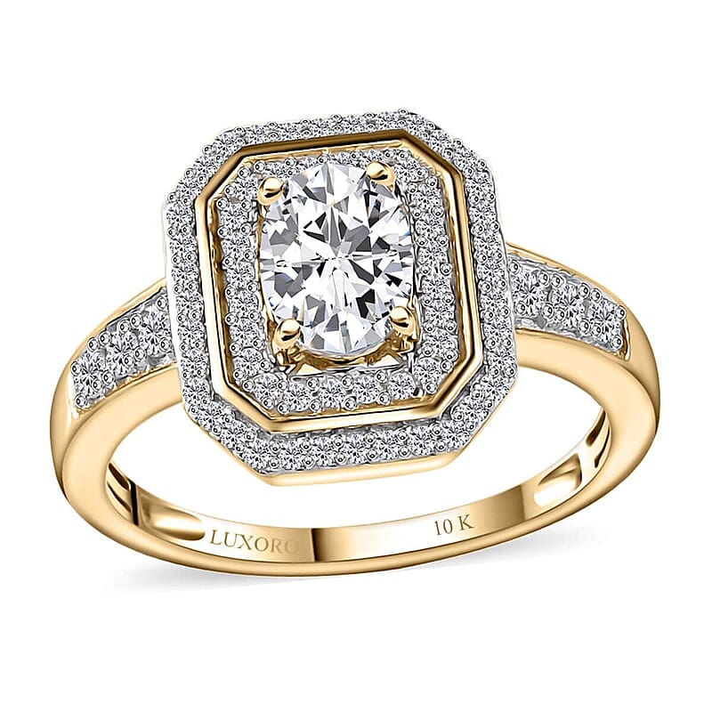Luxoro Moissanite 1.50 ctw Ring in 10K Yellow Gold (Size 7.0)