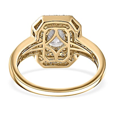 Luxoro Moissanite 1.50 ctw Ring in 10K Yellow Gold (Size 7.0)
