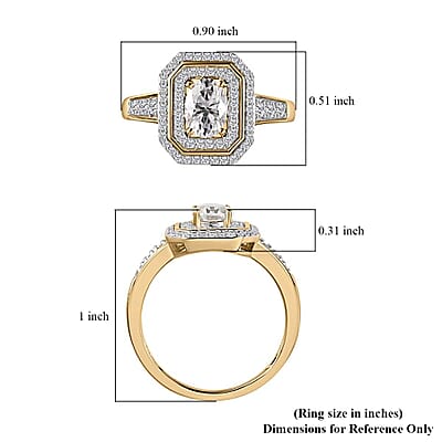 Luxoro Moissanite 1.50 ctw Ring in 10K Yellow Gold (Size 7.0)