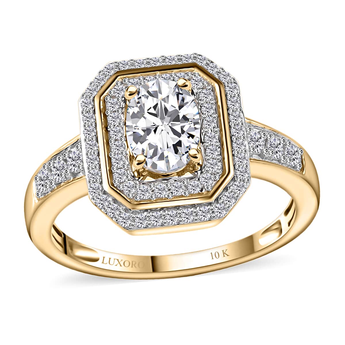 Luxoro Moissanite 1.50 ctw Ring in 10K Yellow Gold (Size 8.0) image number 0