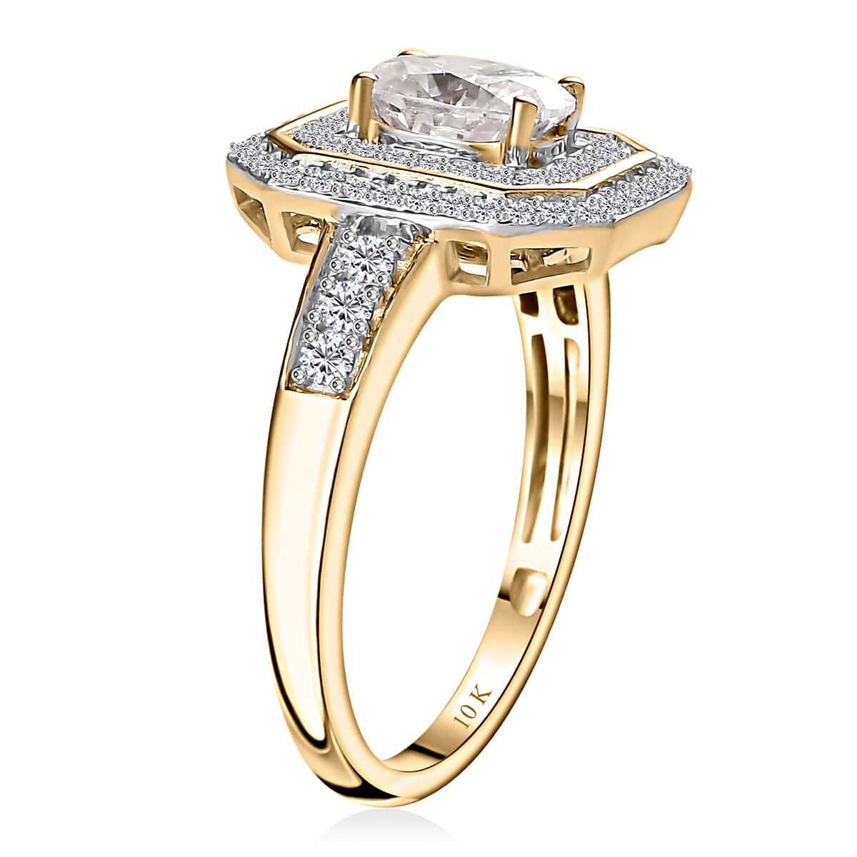 Luxoro Moissanite 1.50 ctw Ring in 10K Yellow Gold (Size 8.0) image number 3