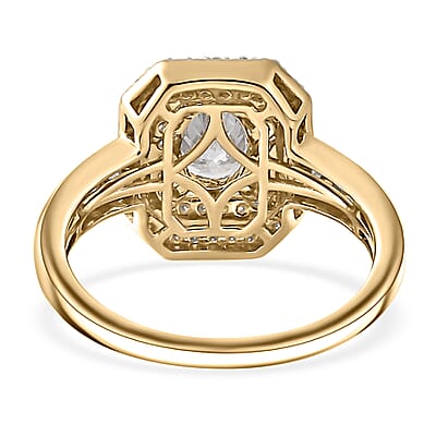 Luxoro Moissanite 1.50 ctw Ring in 10K Yellow Gold (Size 8.0)