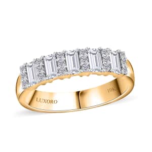 Moissanite 0.80 ctw Band Ring in 10K Yellow Gold (Size 7.0)