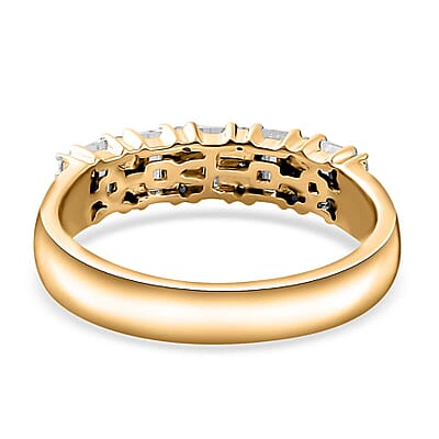 Moissanite 0.80 ctw Band Ring in 10K Yellow Gold (Size 7.0)
