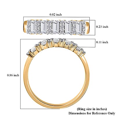 Moissanite 0.80 ctw Band Ring in 10K Yellow Gold (Size 7.0)