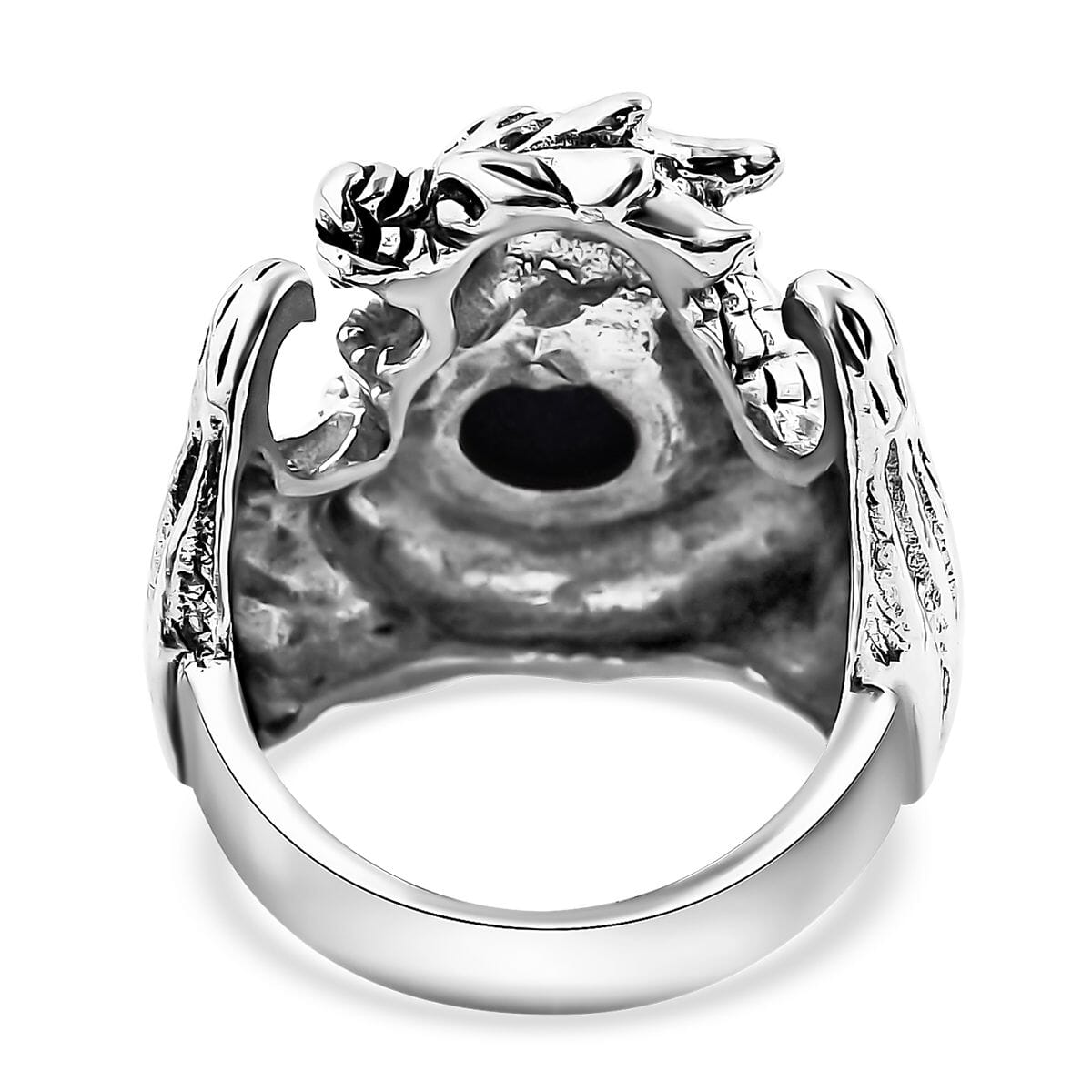 Bali Legacy Blue Star Sapphire (DF) Dragon Ring in Sterling Silver (Size 7.0) 4.20 ctw image number 4