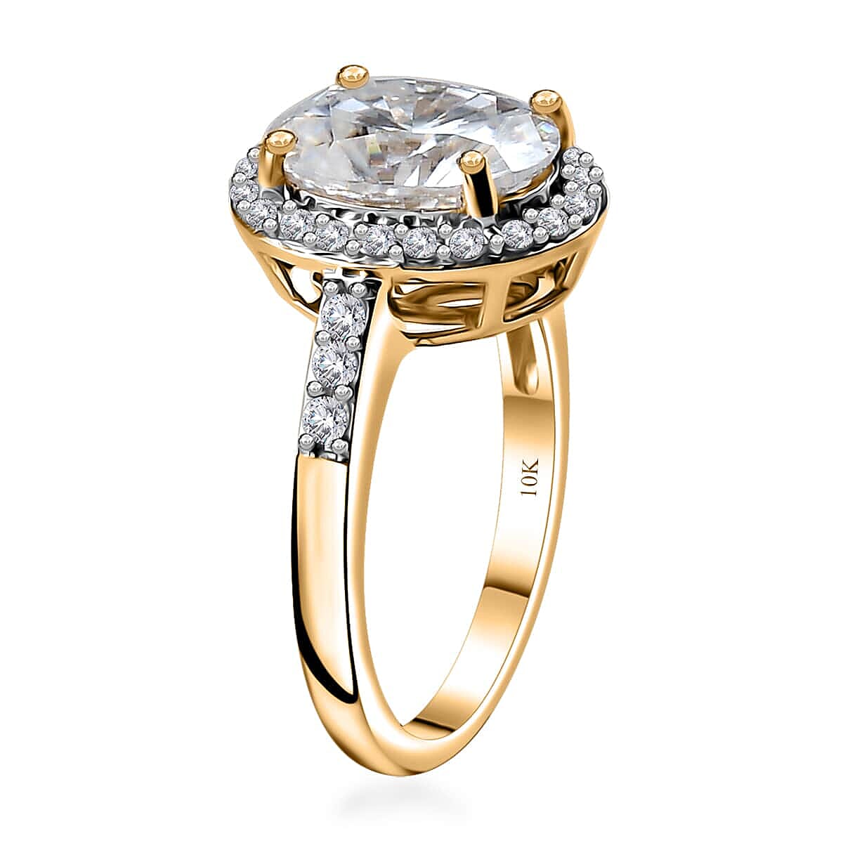 Luxoro Moissanite 4.55 ctw Ring in 10K Yellow Gold (Size 7.0)