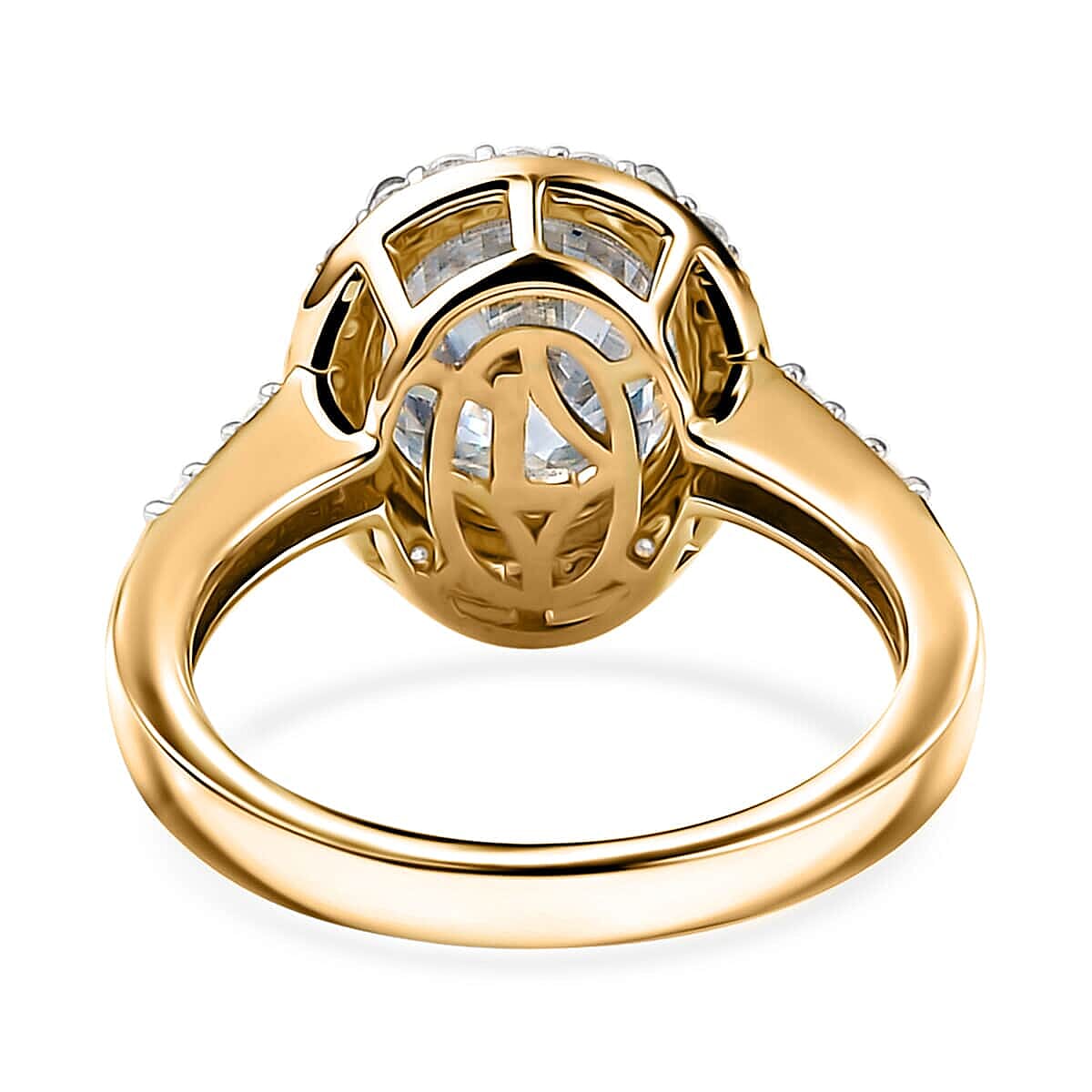 Luxoro Moissanite 4.55 ctw Ring in 10K Yellow Gold (Size 7.0)