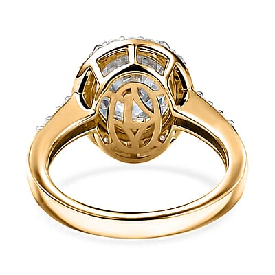 Luxoro Moissanite 4.55 ctw Ring in 10K Yellow Gold (Size 7.0)
