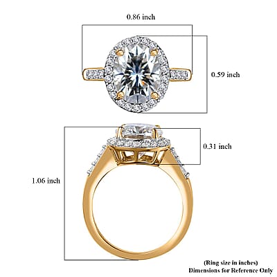 Luxoro Moissanite 4.55 ctw Ring in 10K Yellow Gold (Size 7.0)