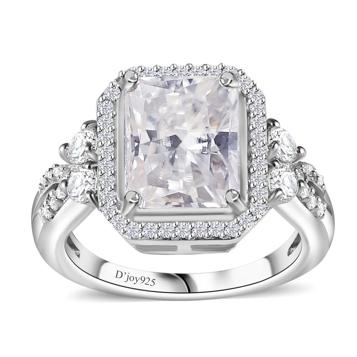 Moissanite Ring in Rhodium Over Sterling Silver (Size 6.0) 4.10 ctw image number 0
