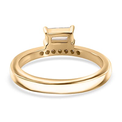 Moissanite 0.50 ctw Ring in 10K Yellow Gold (Size 7.0)