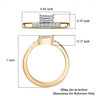 Moissanite 0.50 ctw Ring in 10K Yellow Gold (Size 7.0)