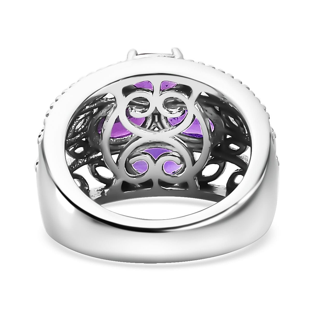 Karis African Amethyst Ring in Platinum Bond (Size 10.0) 1.75 ctw