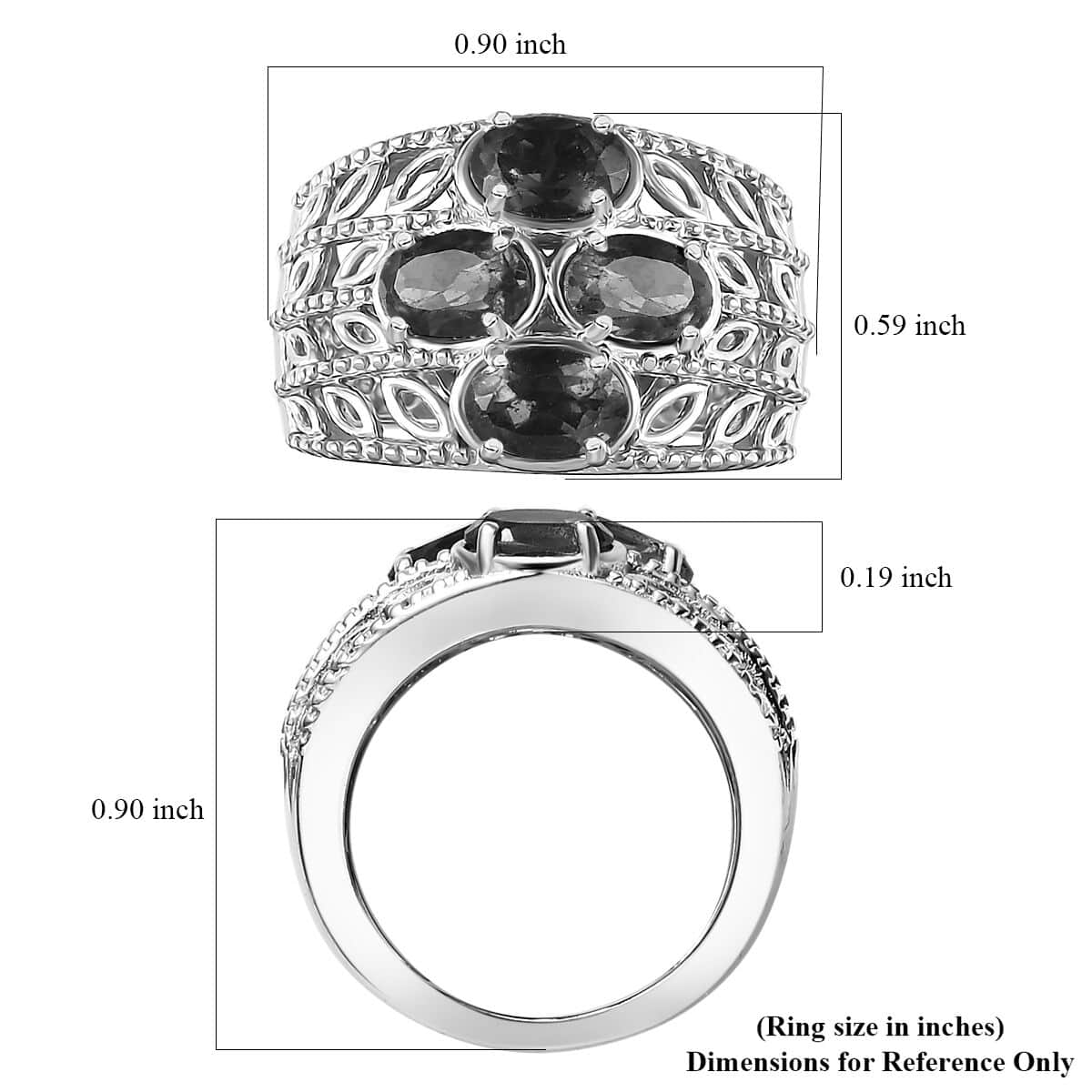 Karis African Amethyst Ring in Platinum Bond (Size 10.0) 1.75 ctw image number 5