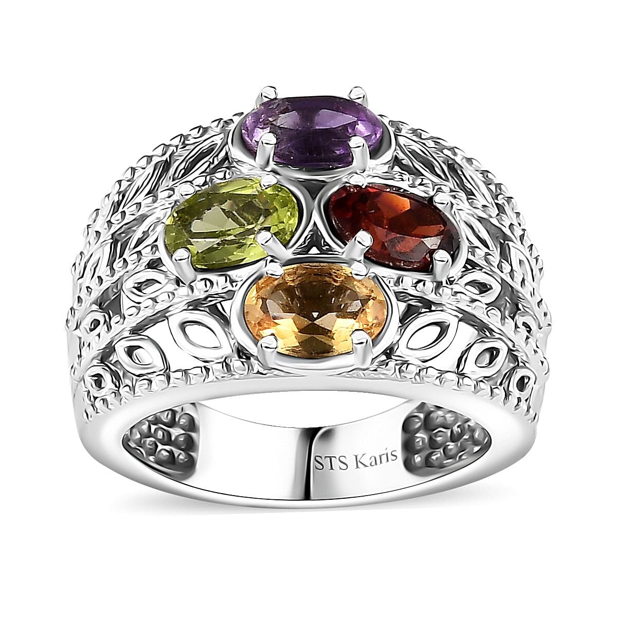 Karis Multi Gemstone Ring in Platinum Bond (Size 8.0) 2.00 ctw image number 0