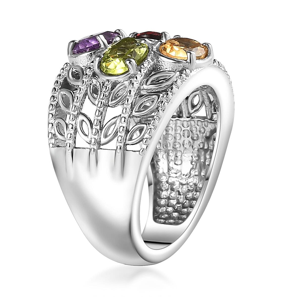 Karis Multi Gemstone Ring in Platinum Bond (Size 8.0) 2.00 ctw image number 3