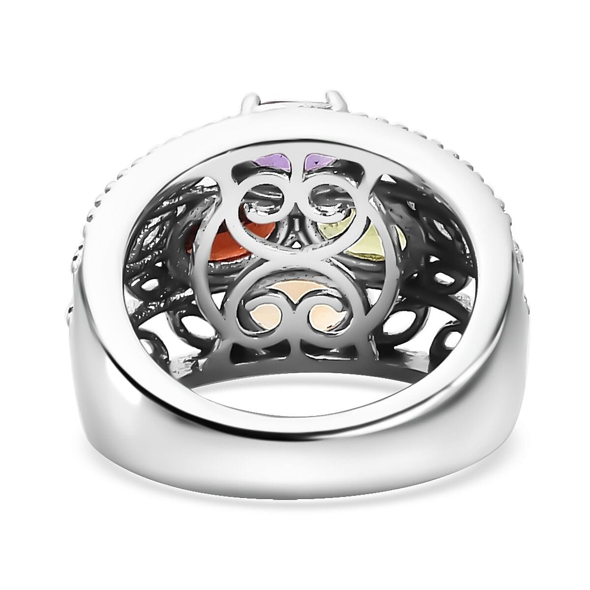 Karis Multi Gemstone Ring in Platinum Bond (Size 10.0) 2.00 ctw image number 4