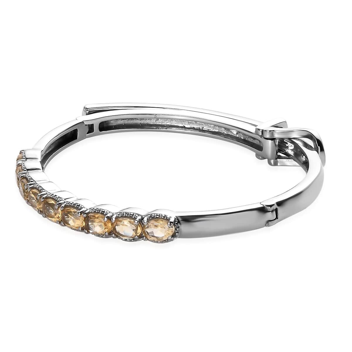 Brazilian Citrine Bangle Bracelet in Stainless Steel (6.50 In) 4.15 ctw image number 3