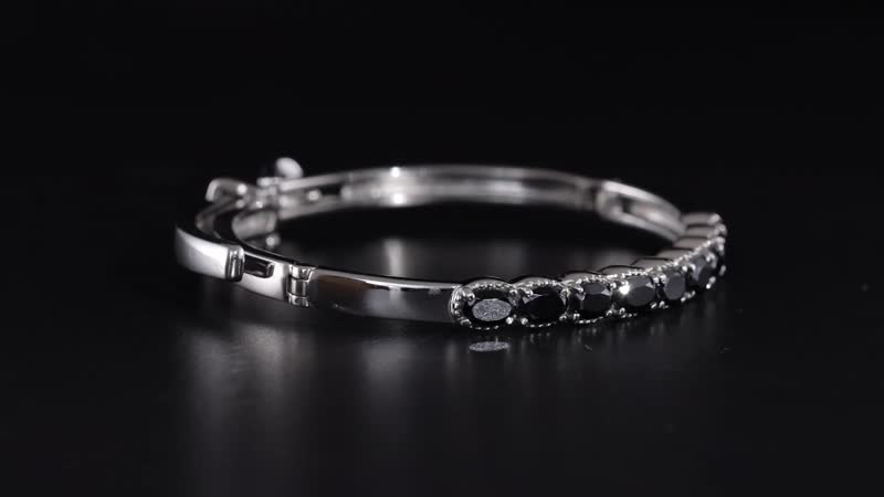 African Amethyst Bangle Bracelet in Stainless Steel (6.50 In) 3.60 ctw