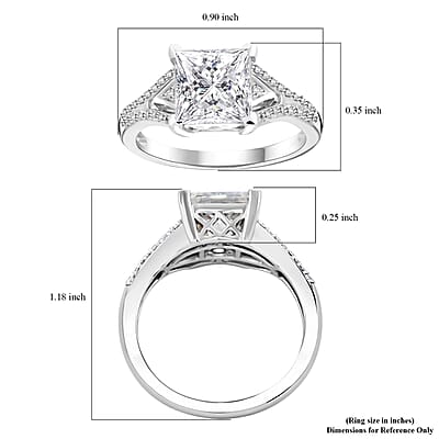 Moissanite 3.00 ctw Ring in 10K White Gold (Size 7.0)