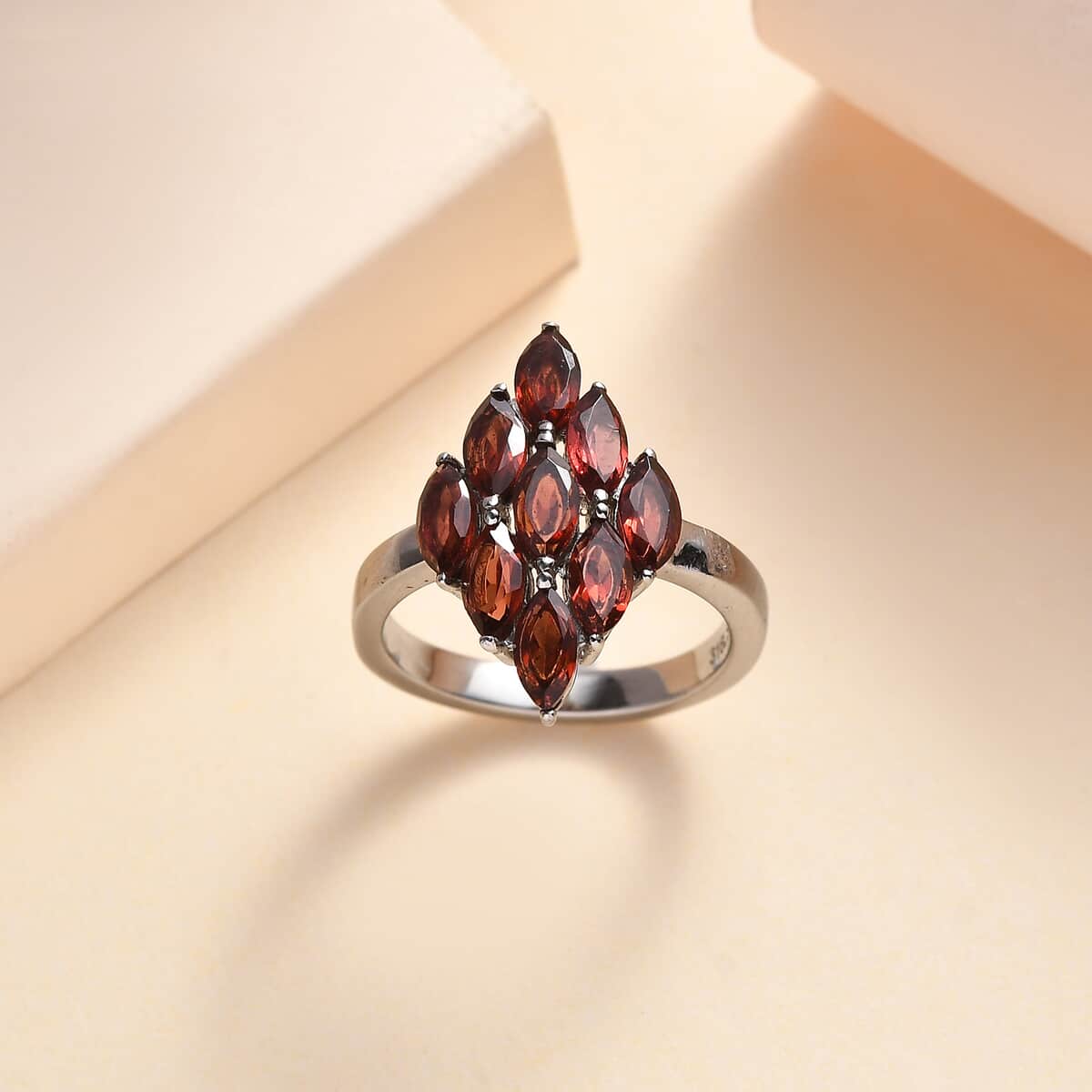 Mozambique Garnet Ring in Stainless Steel (Size 10.0) 2.75 ctw image number 1