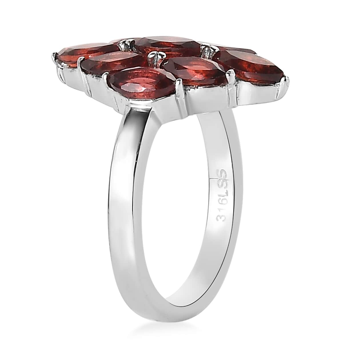 Mozambique Garnet Ring in Stainless Steel (Size 10.0) 2.75 ctw image number 3