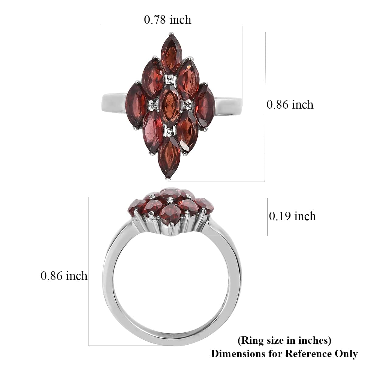 Mozambique Garnet Ring in Stainless Steel (Size 10.0) 2.75 ctw image number 5