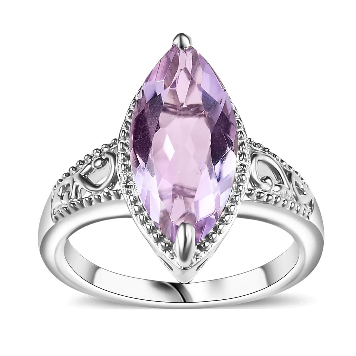 Karis Rose De France Amethyst Ring in Planinum Bond (Size 10.0) 2.85 ctw image number 0