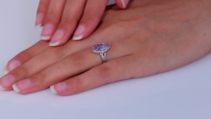 Karis Rose De France Amethyst Ring in Planinum Bond (Size 10.0) 2.85 ctw