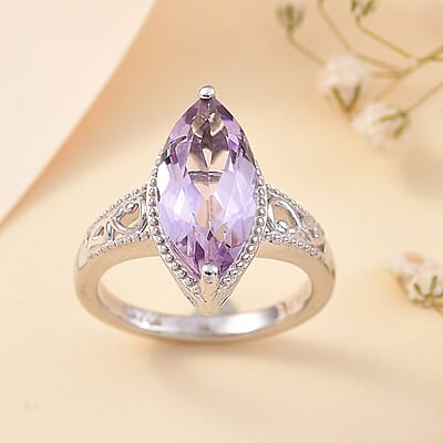 Karis Rose De France Amethyst 2.85 ctw Ring in Planinum Bond (Size 10.0) 