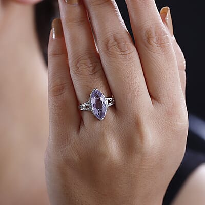 Karis Rose De France Amethyst 2.85 ctw Ring in Planinum Bond (Size 10.0) 