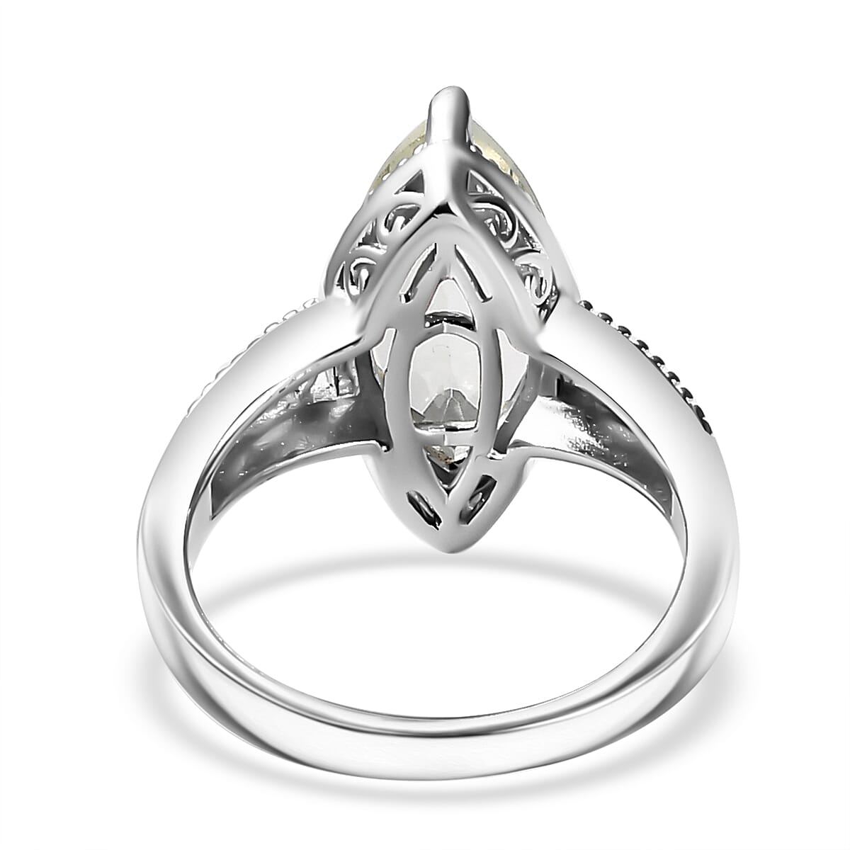 Karis Montezuma Prasiolite 3.15 ctw Ring in Platinum Bond (Size 5.0)  image number 4