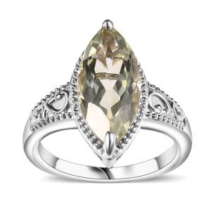 Karis Montezuma Prasiolite 3.15 ctw Ring in Platinum Bond (Size 7.0) 