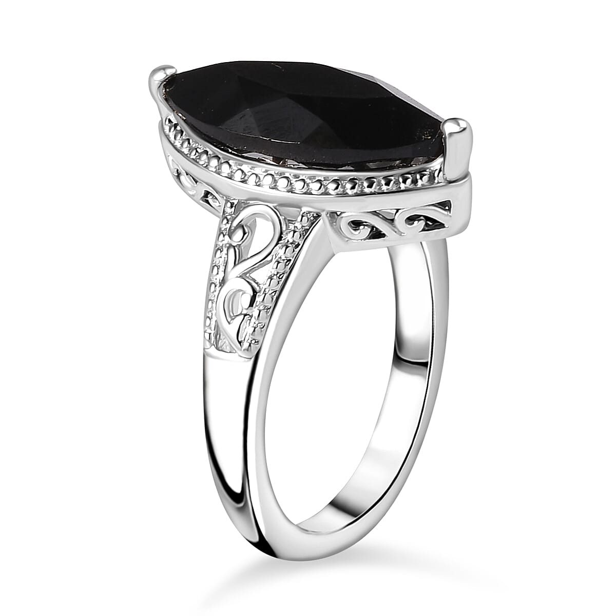 Karis Thai Black Spinel 3.60 ctw Ring in Platinum Bond (Size 7.0)  image number 3