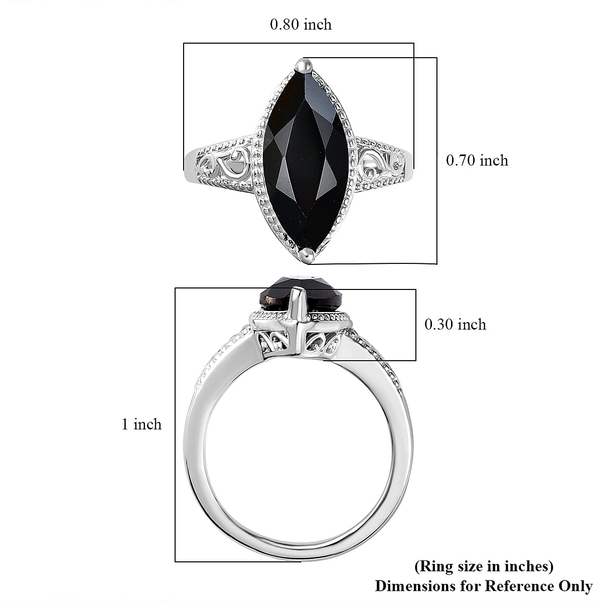 Karis Thai Black Spinel 3.60 ctw Ring in Platinum Bond (Size 7.0)  image number 5