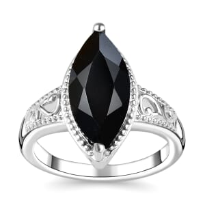 Karis Thai Black Spinel 3.60 ctw Ring in Platinum Bond (Size 9.0) 