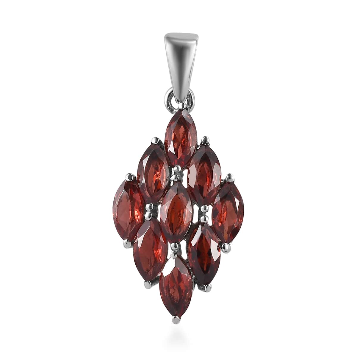 Mozambique Garnet 2.70 ctw Pendant in Stainless Steel  image number 0