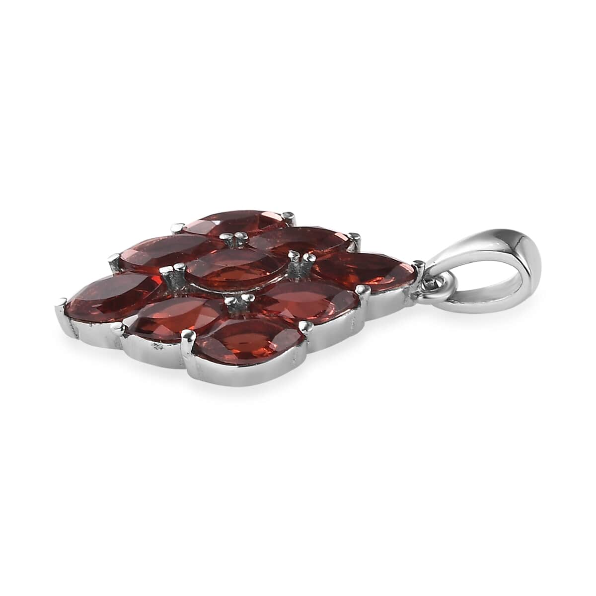 Mozambique Garnet 2.70 ctw Pendant in Stainless Steel  image number 3